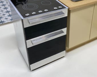 Kit per casa delle bambole in miniatura ELF Forno autoportante Forno con porta fissa Cucina per casa delle bambole Scala un pollice, scala un dodicesimo