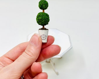 Dolls House Flat Back Topiary Bush Tree in Pot Miniature 1:12 Garden Accessory