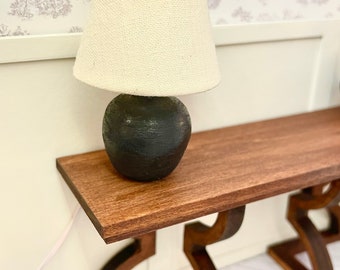 Dollshouse miniature 1:12th scale black rustic ‘ceramic’ lamp/light for Dollshouse, room boxes and dioramas