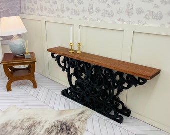 Dollshouse Miniature 1:12th scale wrought iron effect credenza/console table/sideboard for Dollshouses, Dioramas and Roomboxes