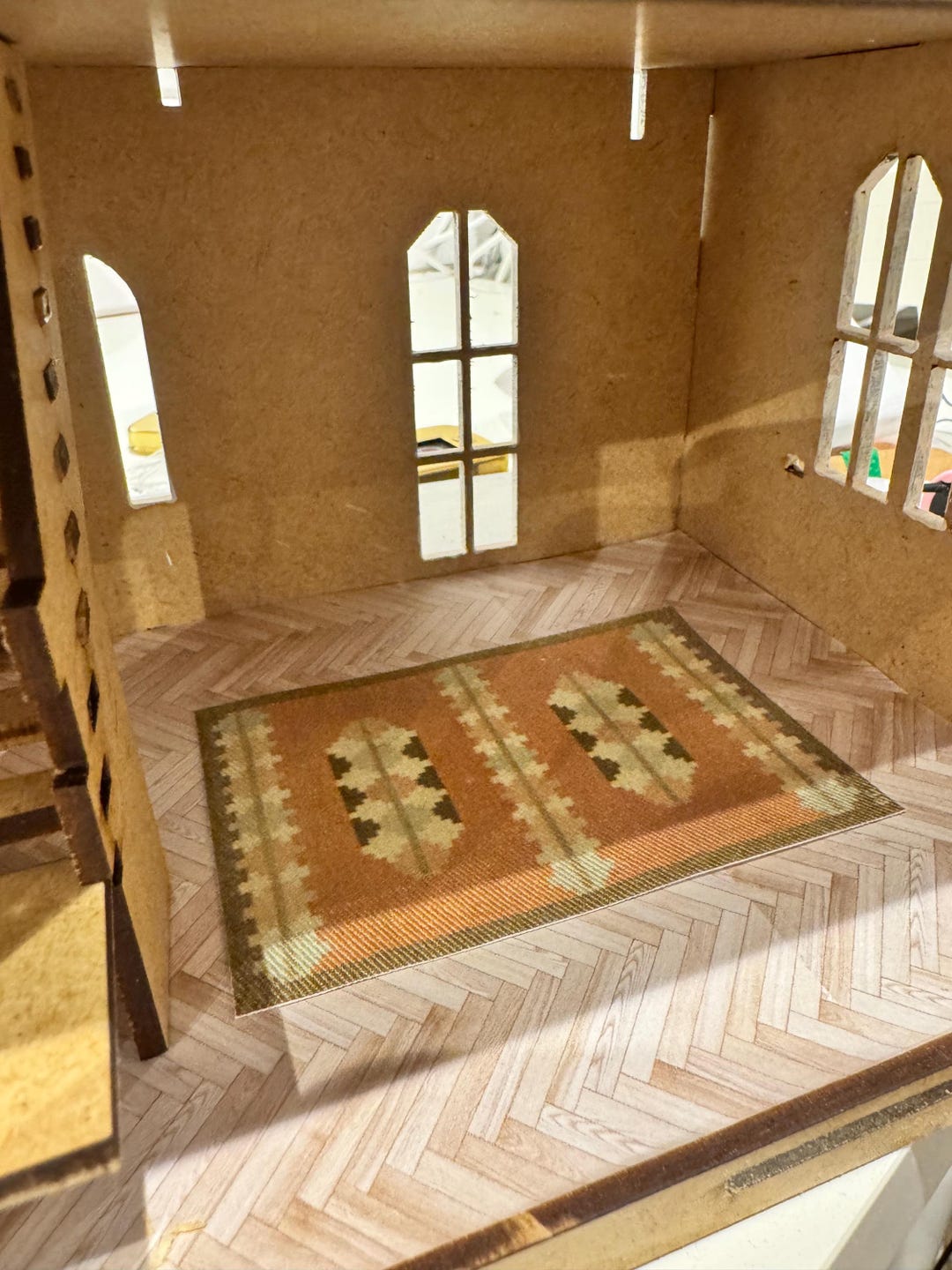 Dollshouse Miniature 1/24th, Half Inch Scale Rug for Dollshouses ...