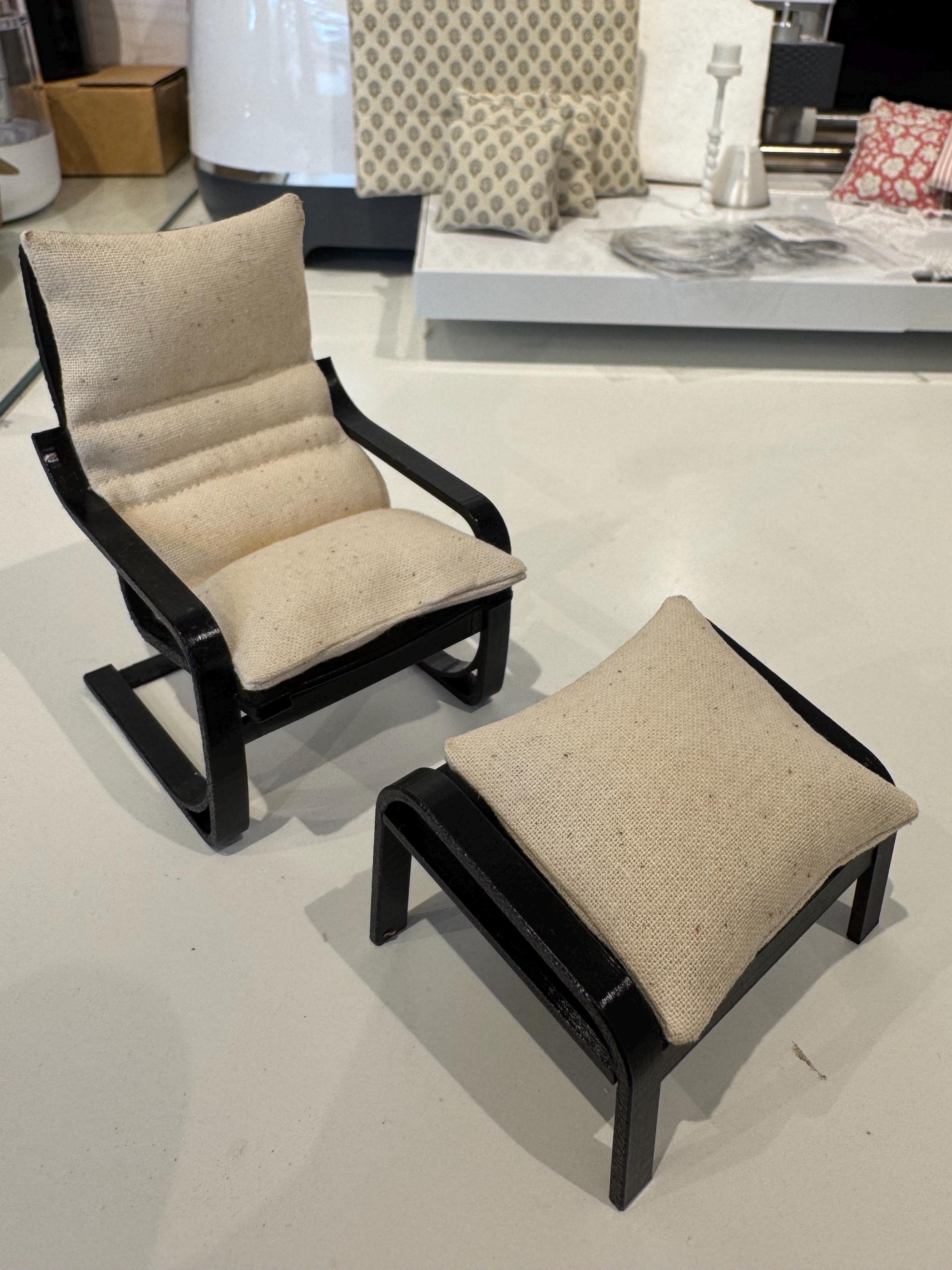 Dollshouse Miniature 1:12th Scale/one Inch Scale Easy Chair With Full ...