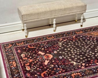Dollhouse Miniature Area Rug, 1:12 Scale, Persian Style