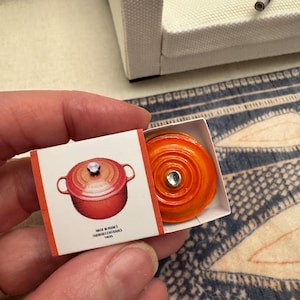 Faitout miniature en fonte pour maison de poupée, cocotte, poêle et boîte