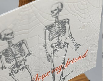 Halloween Letterpress Postcard