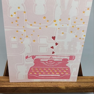 Set di sei cartoline tipografiche Love