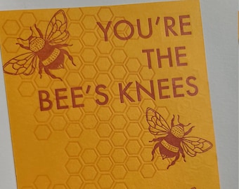 Set of Six You're the Bees Knees Letterpress Postcards