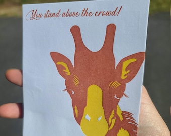 Set of Six Giraffe Letterpress Postcards