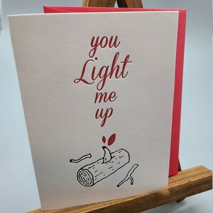 Love You Light Me Up - Cartão de felicitações impresso em tipografia