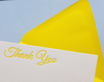 Letterpress  printed Thank You Notecards