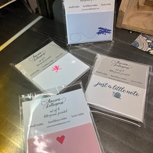 Set aus 8 kleinen Letterpress Grußkarten