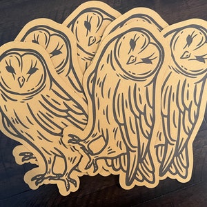 Cartes postales typographiques Hibou