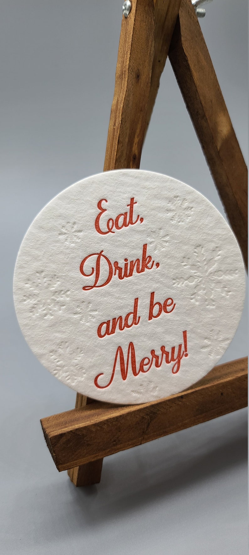 Set of Six Letterpress Printed Coasters
