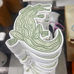 Letterpress printed Alligator Postcard