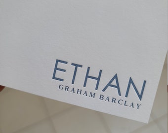 Custom Letterpress Stationery -  Luxury Single or Double Thick Notecards