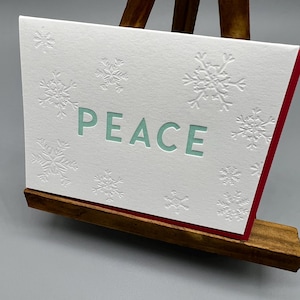 Set van 6 met boekdruk bedrukte PEACE opvouwbare A2-kaarten