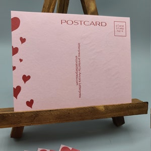 Set of Six Pink Paper Hug Letterpress Postcards image 3