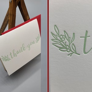 Set of 8 A2 Letterpress printed Thank You cards