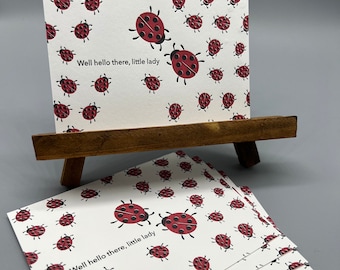 Set of Six Ladybugs Letterpress Postcards