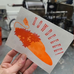 Set van Six Minnie Pearl geïnspireerd HOWDEE! Letterpress Ansichtkaarten