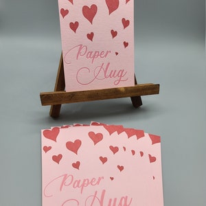 Set of Six Pink Paper Hug Letterpress Postcards image 4