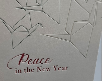 Lot de 6 cartes pour les fêtes de fin d'année imprimées en typographie