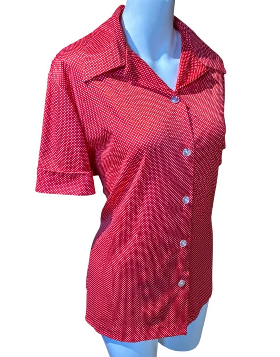 Vintage polyester button down, gender neutral pol… - image 6