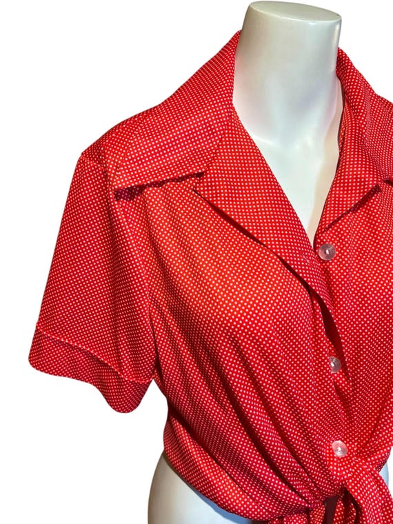 Vintage polyester button down, gender neutral pol… - image 4
