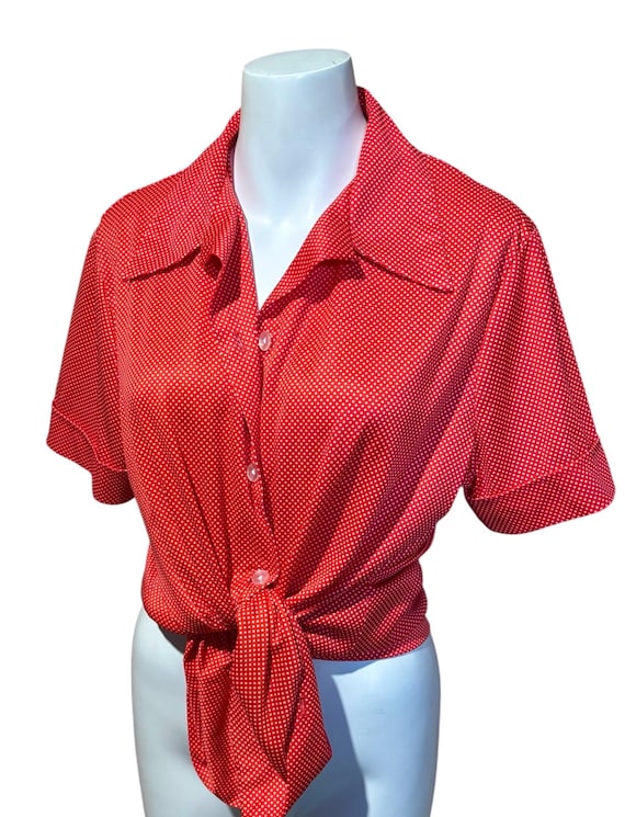 Vintage polyester button down, gender neutral pol… - image 3