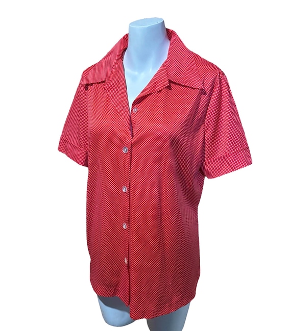 Vintage polyester button down, gender neutral pol… - image 5