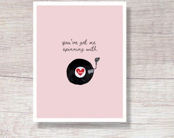PRINTABLE Spinning With Love Valentine’s Day Card