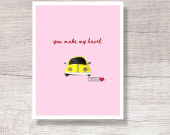 PRINTABLE You Make My Heart Race Valentine’s Day Card
