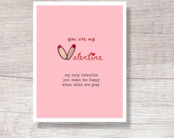 PRINTABLE You Are My Valentine Valentine’s Day Card
