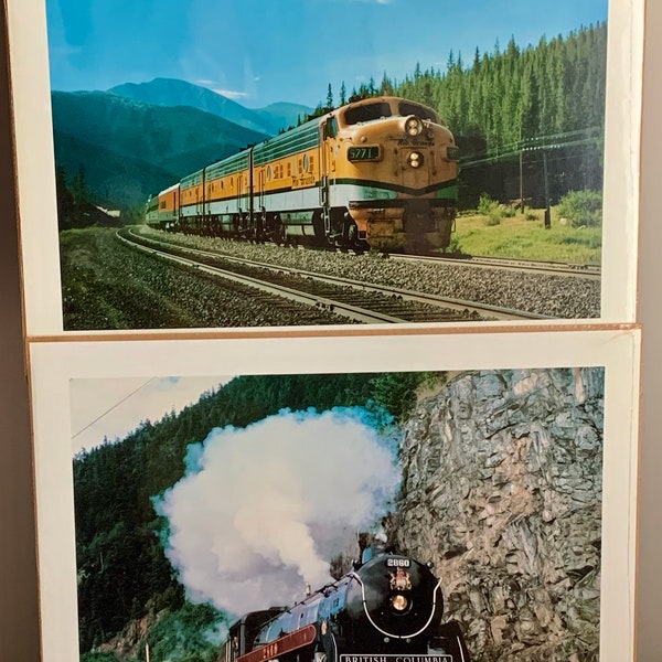 Vintage Railroad Train Posters, The Royal Hudson and Rio Grande Zephyr, Set Of 2