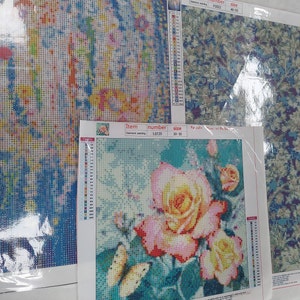 3 Soft Color Rose & Tree Diamond Painting Kits