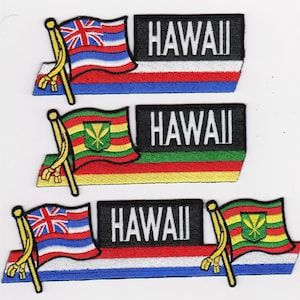 Hawaii State and Native flags embroidery iron on patch - new
