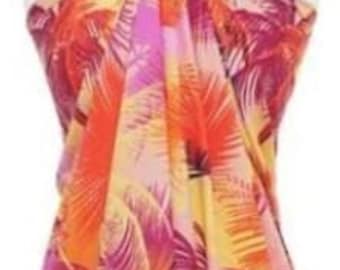 サロン パレオ ラップドレス ヤシの木 タートルズ ホヌ ハイビスカス デザイン