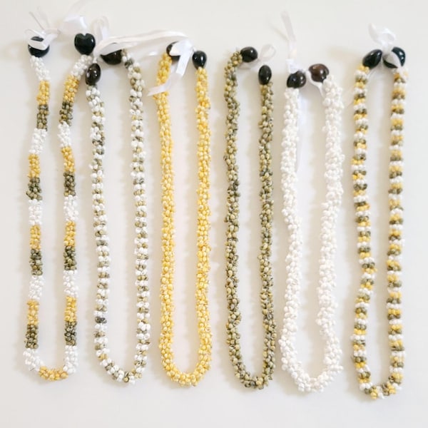 New Hawaii Wedding Mongo Shell with Kukui Nut Lei Necklace