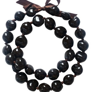 New 32 Best Quality BROWN Kukui Nut Necklace Lei image 1