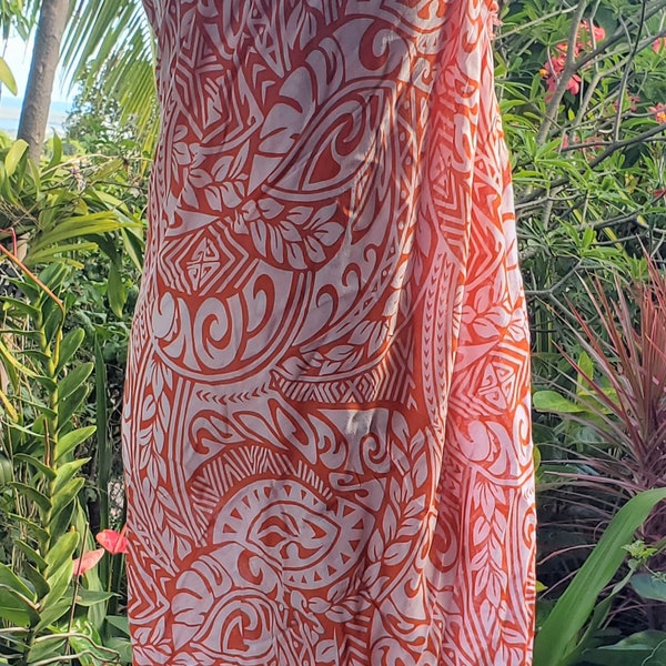 New Hawaii Sarong Pareo White Leaves Hawaiian Luau Cruise Wrap Dress 100% Rayon