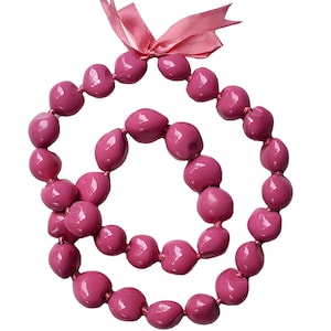 10 Pcs New 32" Solid Color Kukui Nut Necklace Lei