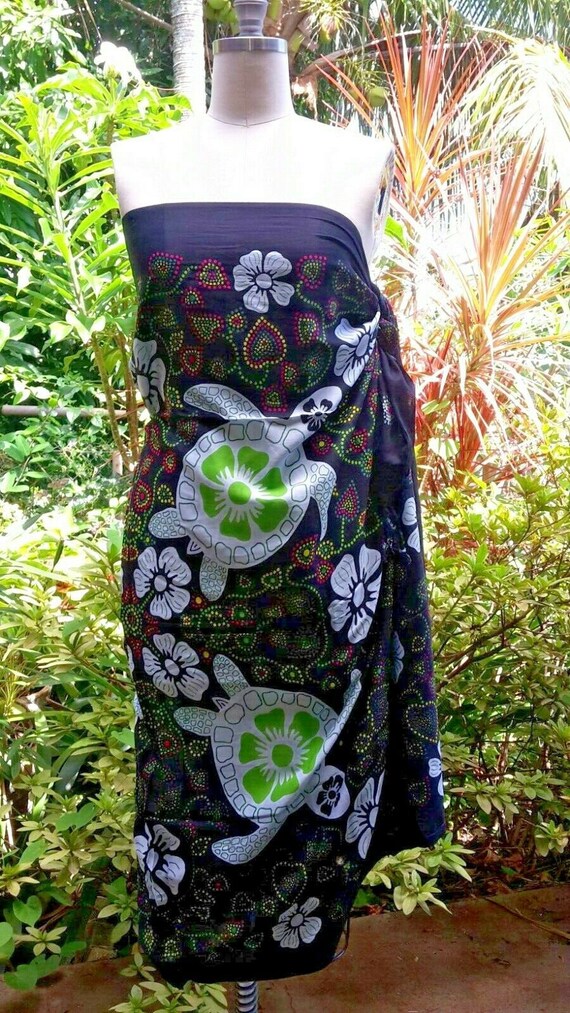 Hawaiian Hibiscus Plumeria Flower Sarong Cover-up Tropical