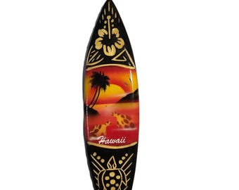 Assorted Hawaii Airbrushed Wood Carved Decor Surfboard Magnets