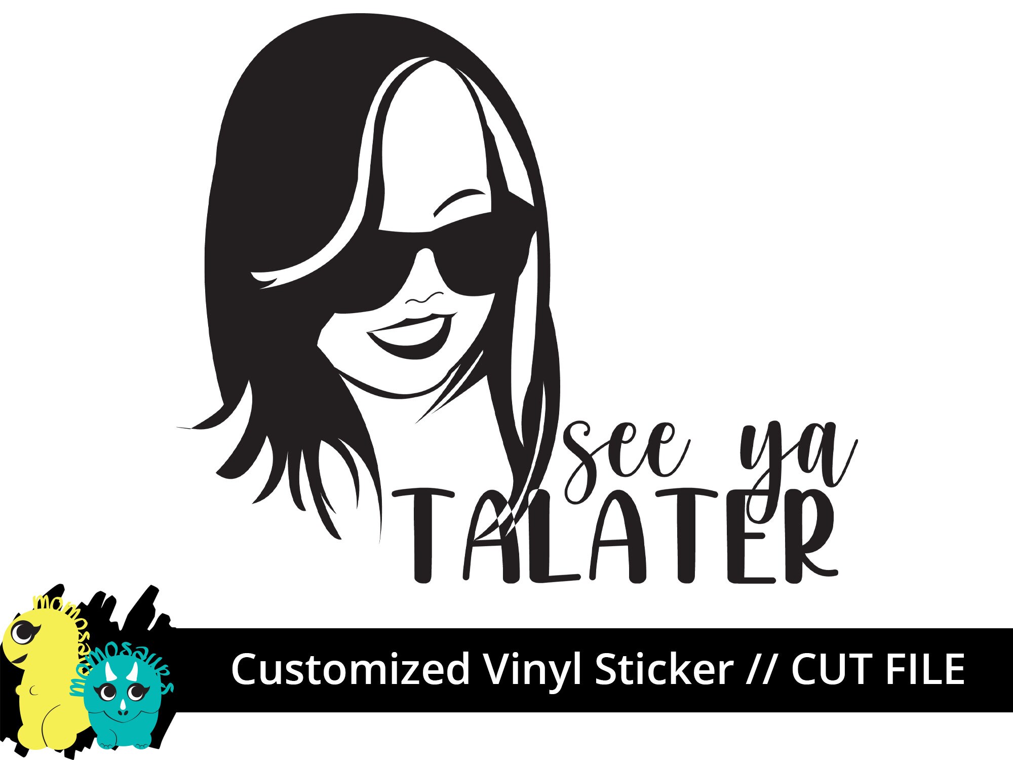 Customized Image & Quote Vinyl Sticker svg cut files for Etsy