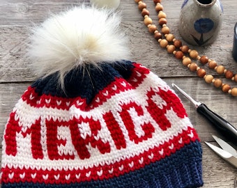 The 'Merica Beanie **PATTERN ONLY**