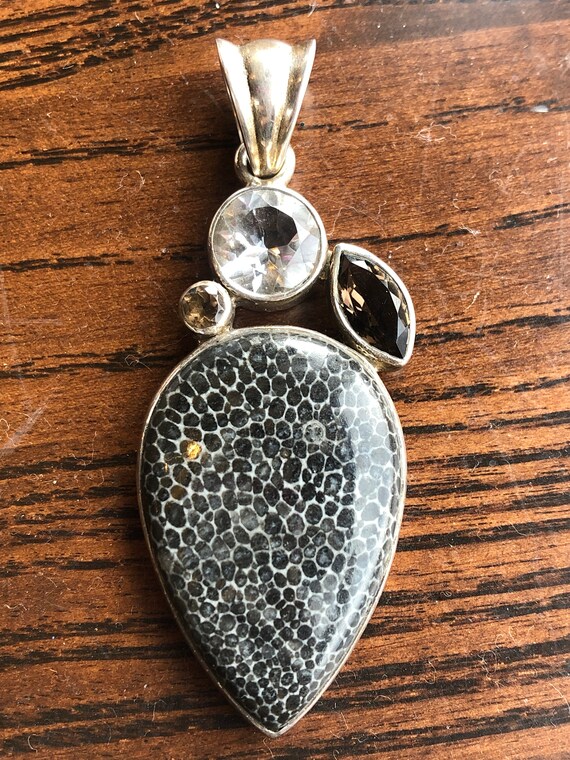 Sterling gemstones pendant