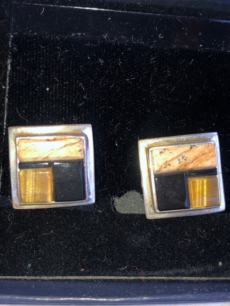 Sterling stone earrings pierced