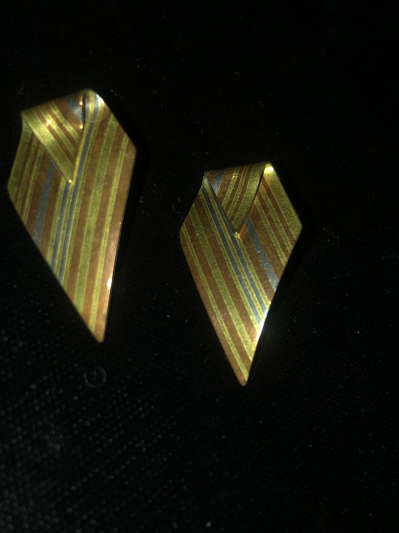 Mixed metal earrings handmade