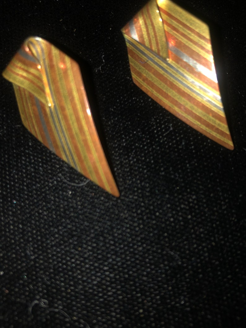 Mixed metal earrings handmade