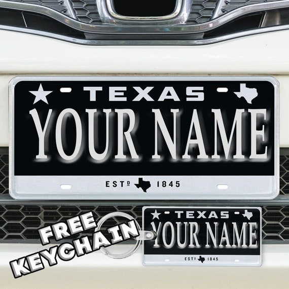 Personalized Custom Texas License Plate W/ FREE Matching Key Etsy